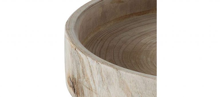Circular Carved Decorative Wooden Tray