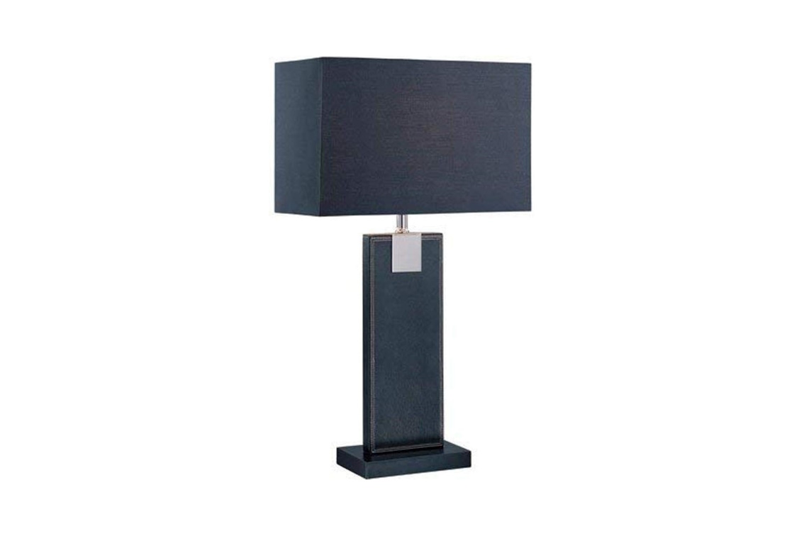 Black Leather Rectangular Table Light