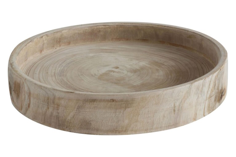 Circular Carved Decorative Wooden Tray