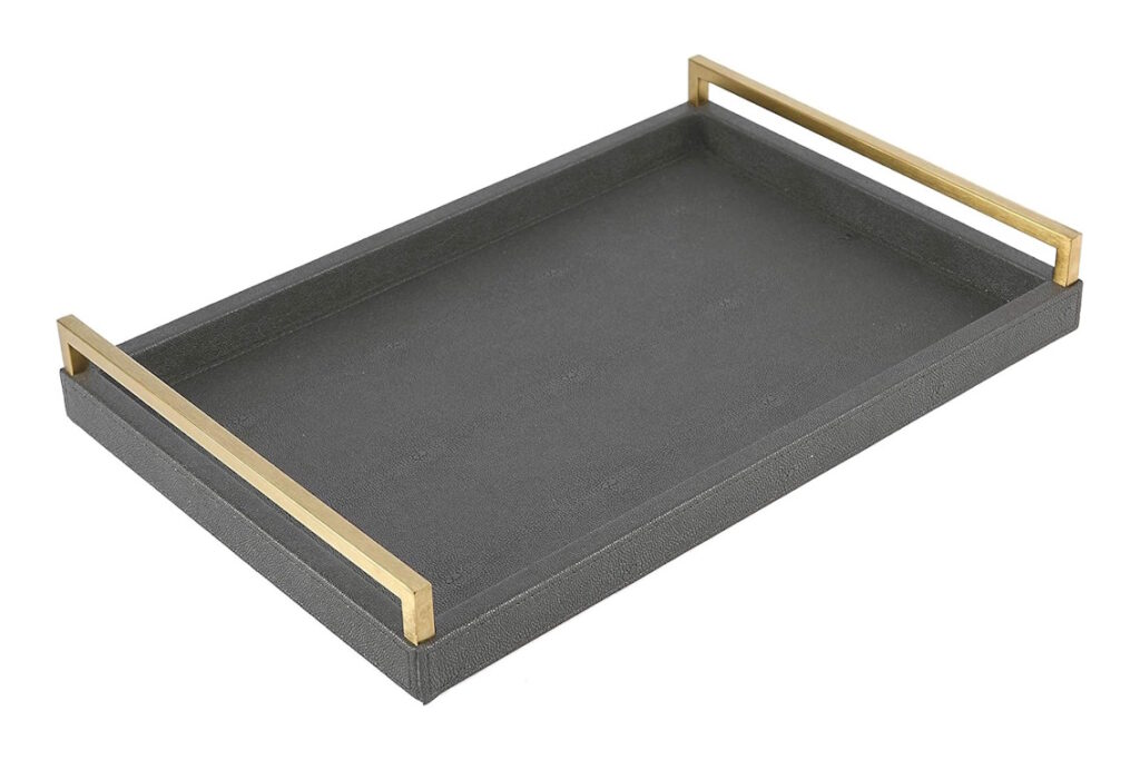 Faux Leather Coffee Table Tray