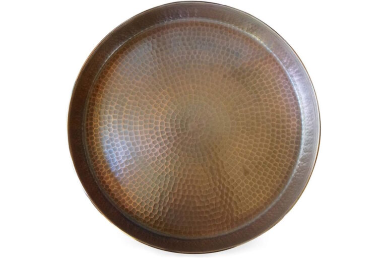Round Hammered Copper Serving Tray
