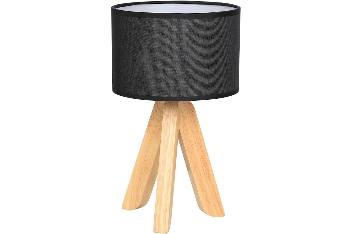 Small Wooden Tripod Table Lamp