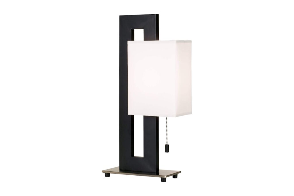 Tall Black Square Table Lamp