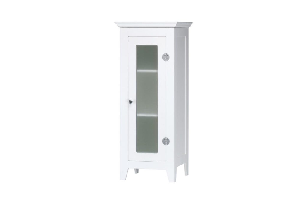 Wood White Finish Bathroom Storage Cabinet